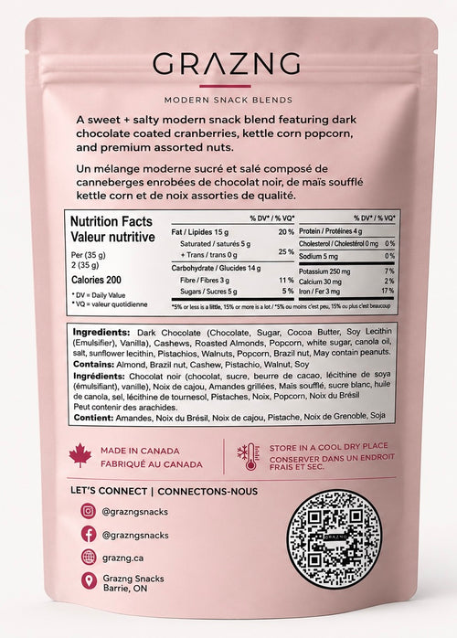 Kettlecorn Cranberry Dark chocolate